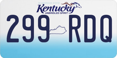KY license plate 299RDQ