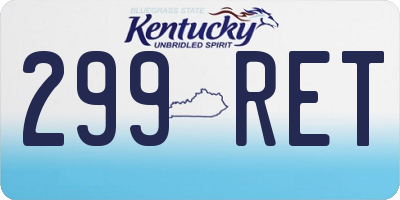 KY license plate 299RET