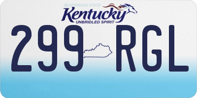 KY license plate 299RGL