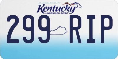 KY license plate 299RIP