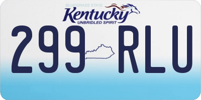 KY license plate 299RLU