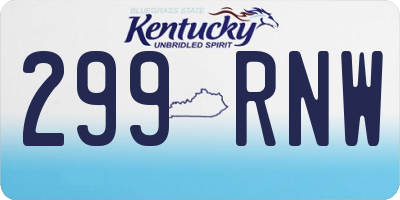 KY license plate 299RNW