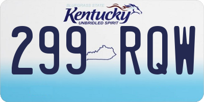 KY license plate 299RQW