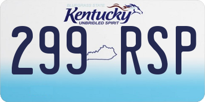 KY license plate 299RSP
