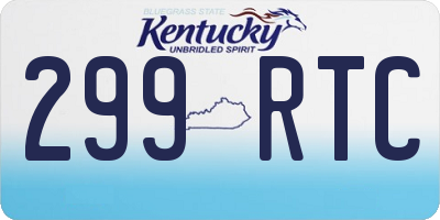 KY license plate 299RTC