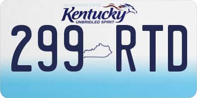 KY license plate 299RTD