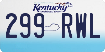 KY license plate 299RWL