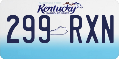 KY license plate 299RXN