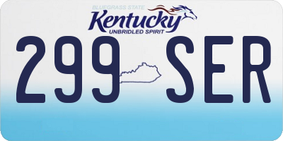 KY license plate 299SER
