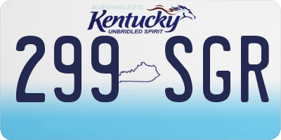 KY license plate 299SGR
