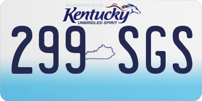 KY license plate 299SGS