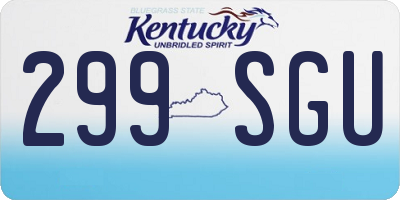KY license plate 299SGU