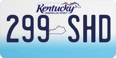 KY license plate 299SHD