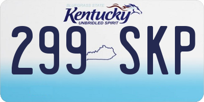KY license plate 299SKP