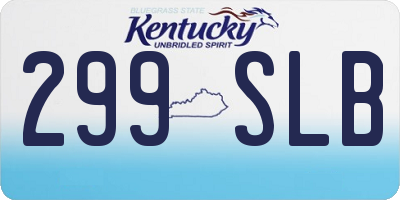 KY license plate 299SLB
