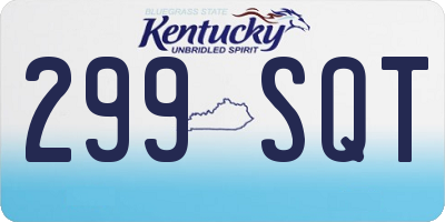 KY license plate 299SQT