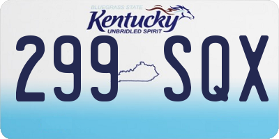 KY license plate 299SQX