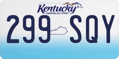 KY license plate 299SQY