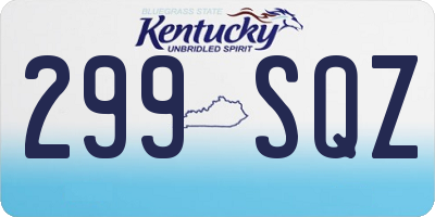 KY license plate 299SQZ