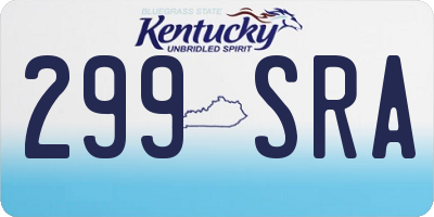 KY license plate 299SRA