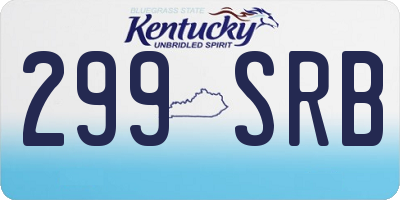 KY license plate 299SRB