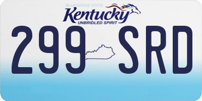 KY license plate 299SRD