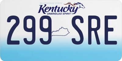 KY license plate 299SRE