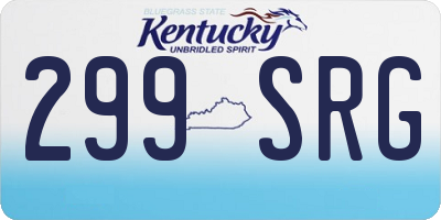 KY license plate 299SRG