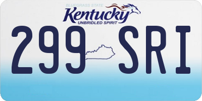 KY license plate 299SRI