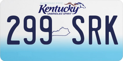 KY license plate 299SRK
