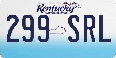 KY license plate 299SRL