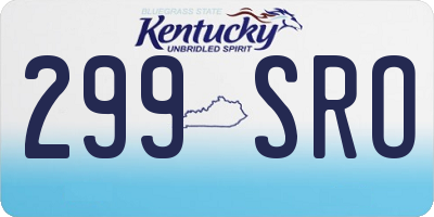KY license plate 299SRO