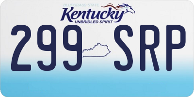 KY license plate 299SRP