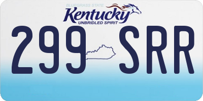 KY license plate 299SRR
