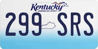 KY license plate 299SRS