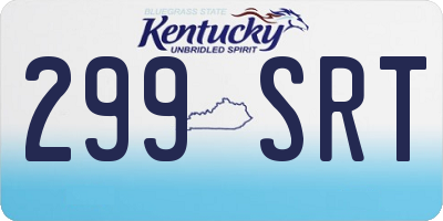 KY license plate 299SRT