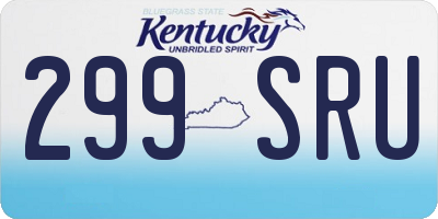 KY license plate 299SRU