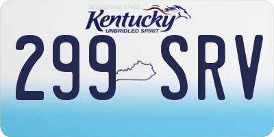KY license plate 299SRV