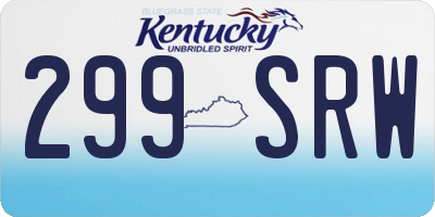 KY license plate 299SRW