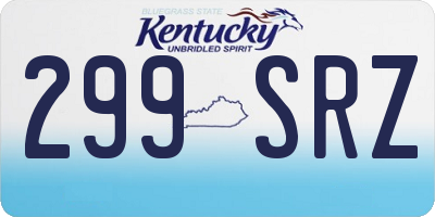 KY license plate 299SRZ