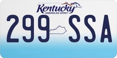 KY license plate 299SSA