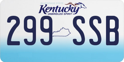 KY license plate 299SSB