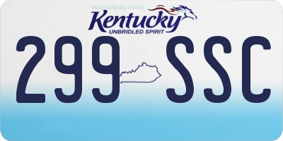 KY license plate 299SSC