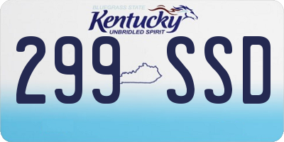 KY license plate 299SSD