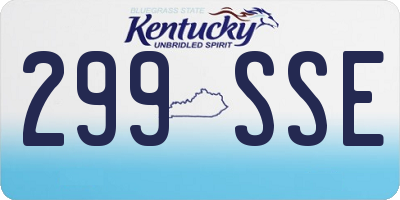 KY license plate 299SSE