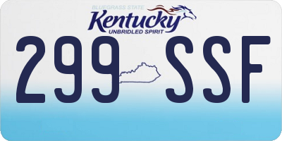 KY license plate 299SSF
