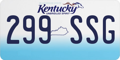 KY license plate 299SSG