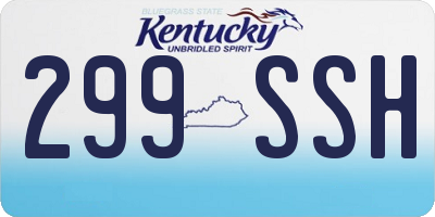 KY license plate 299SSH