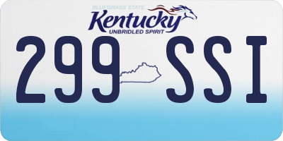 KY license plate 299SSI