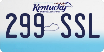 KY license plate 299SSL